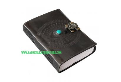  Antique Chakra Embossed With Stone Leather Journal